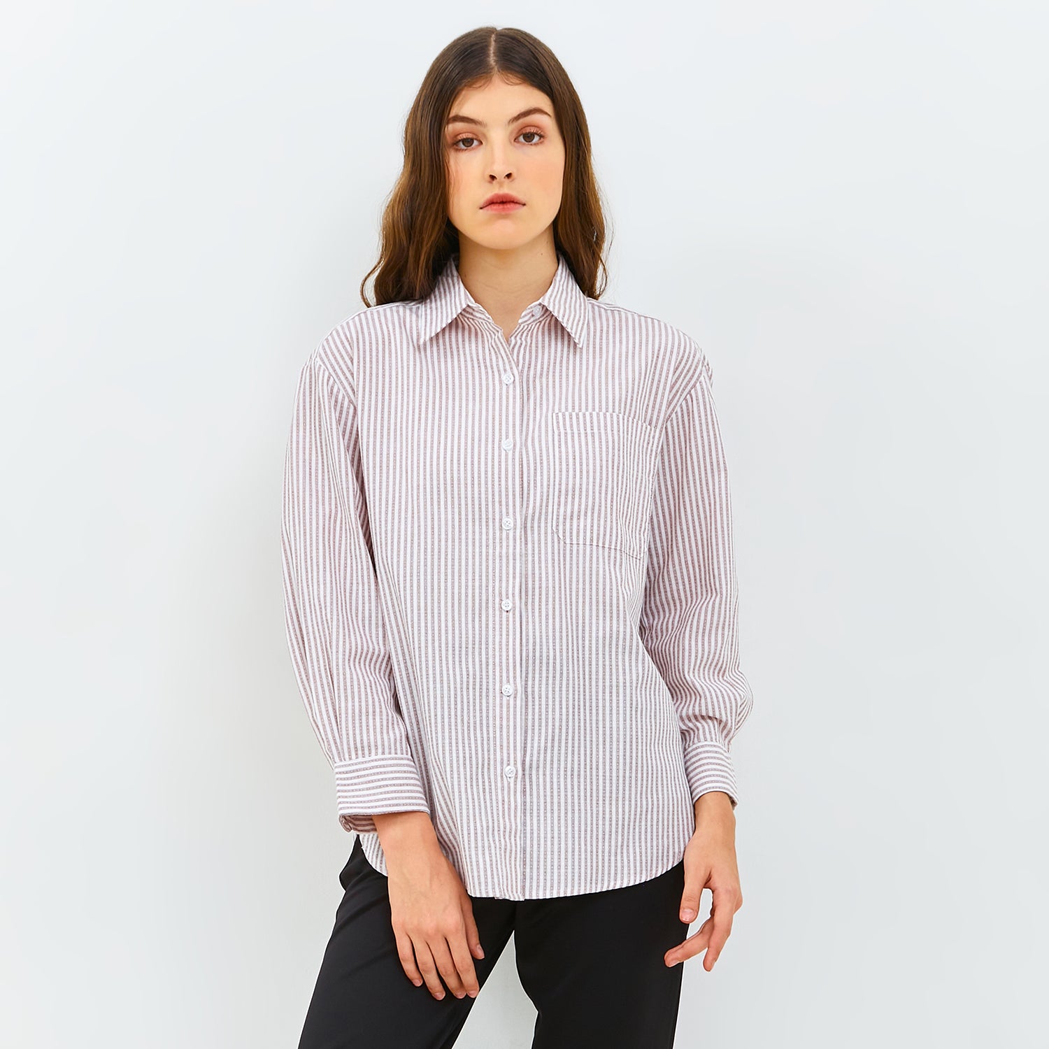 Millenia Evelyn Shirt Stripe - Kemeja Wanita [MYBLS 27]