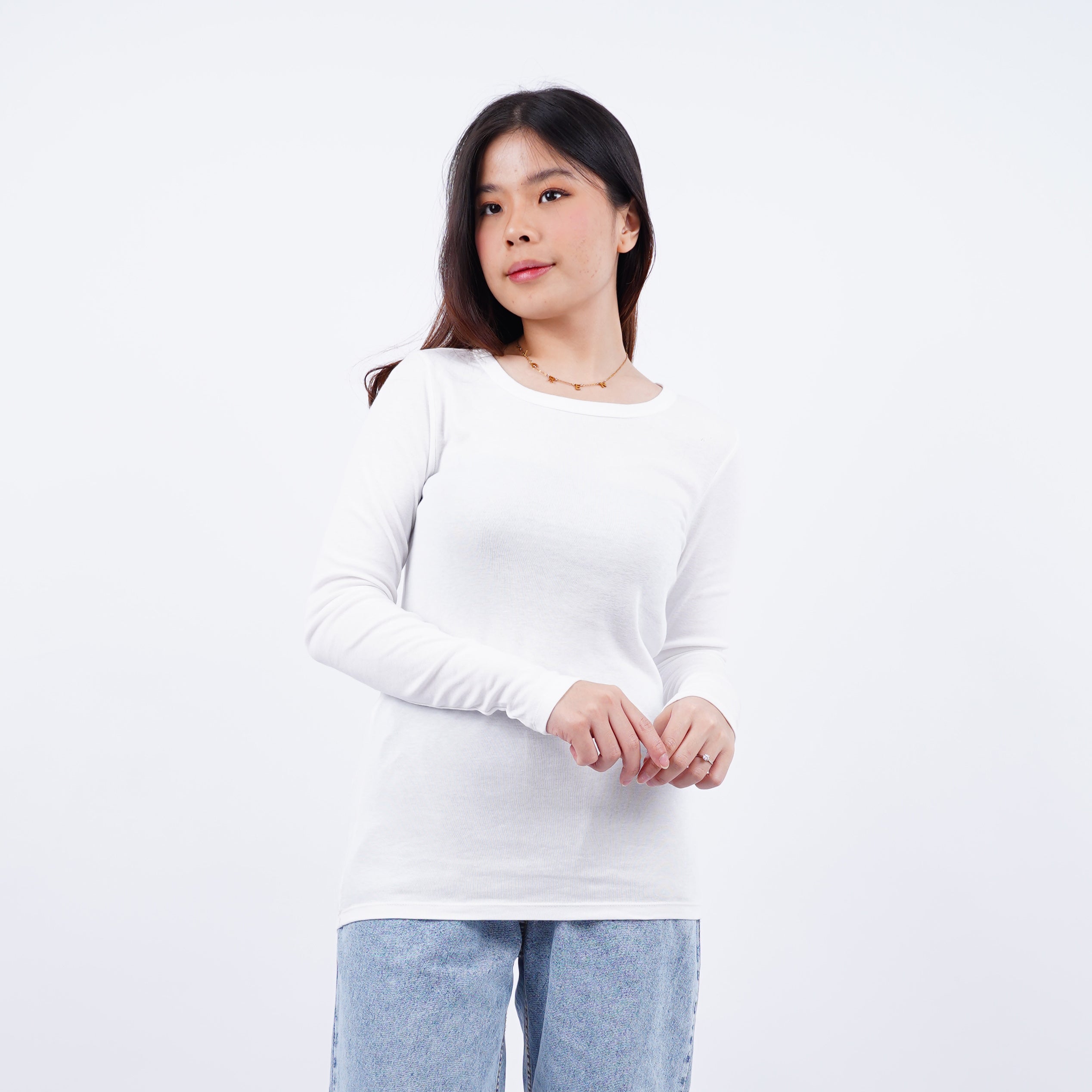 Kaos Wanita Lengan Panjang CrewNeck Tersedia 7 Warna [CG-ONTL 01]