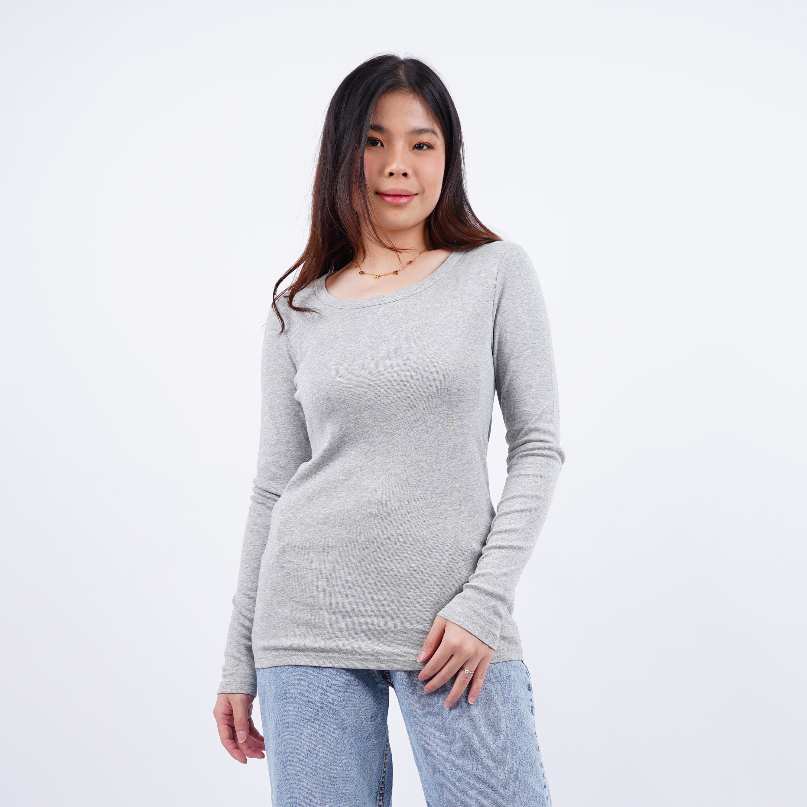 Kaos Wanita Lengan Panjang CrewNeck Tersedia 7 Warna [CG-ONTL 01]