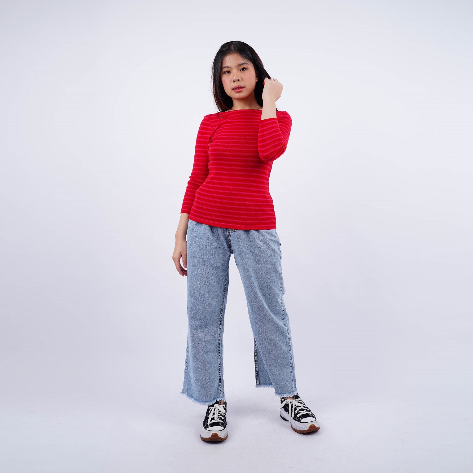 Kaos Wanita Lengan Panjang Model Flatneck Banyak Warna [CG-ONTL 02]