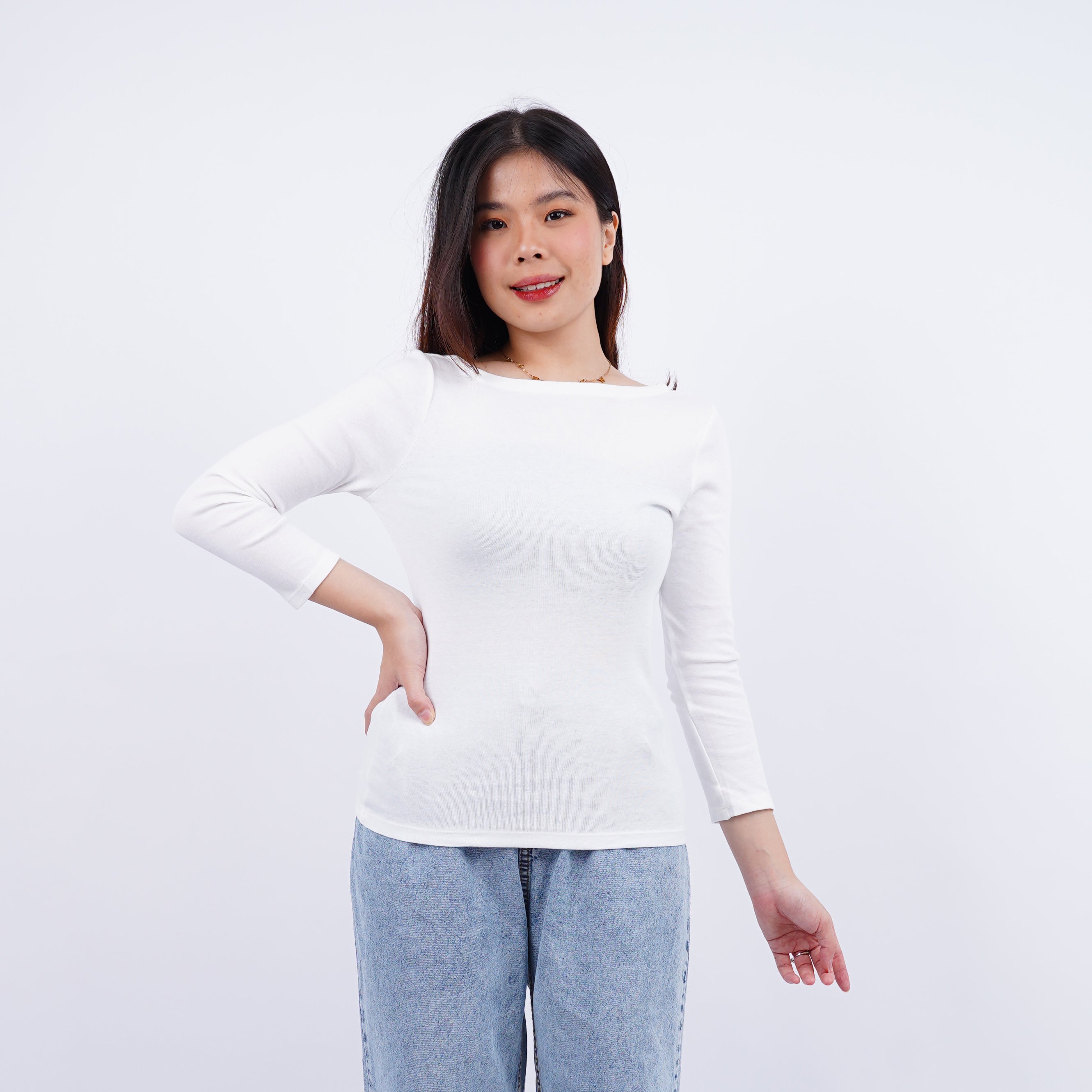 Kaos Wanita Lengan Panjang Model Flatneck Banyak Warna [CG-ONTL 02]