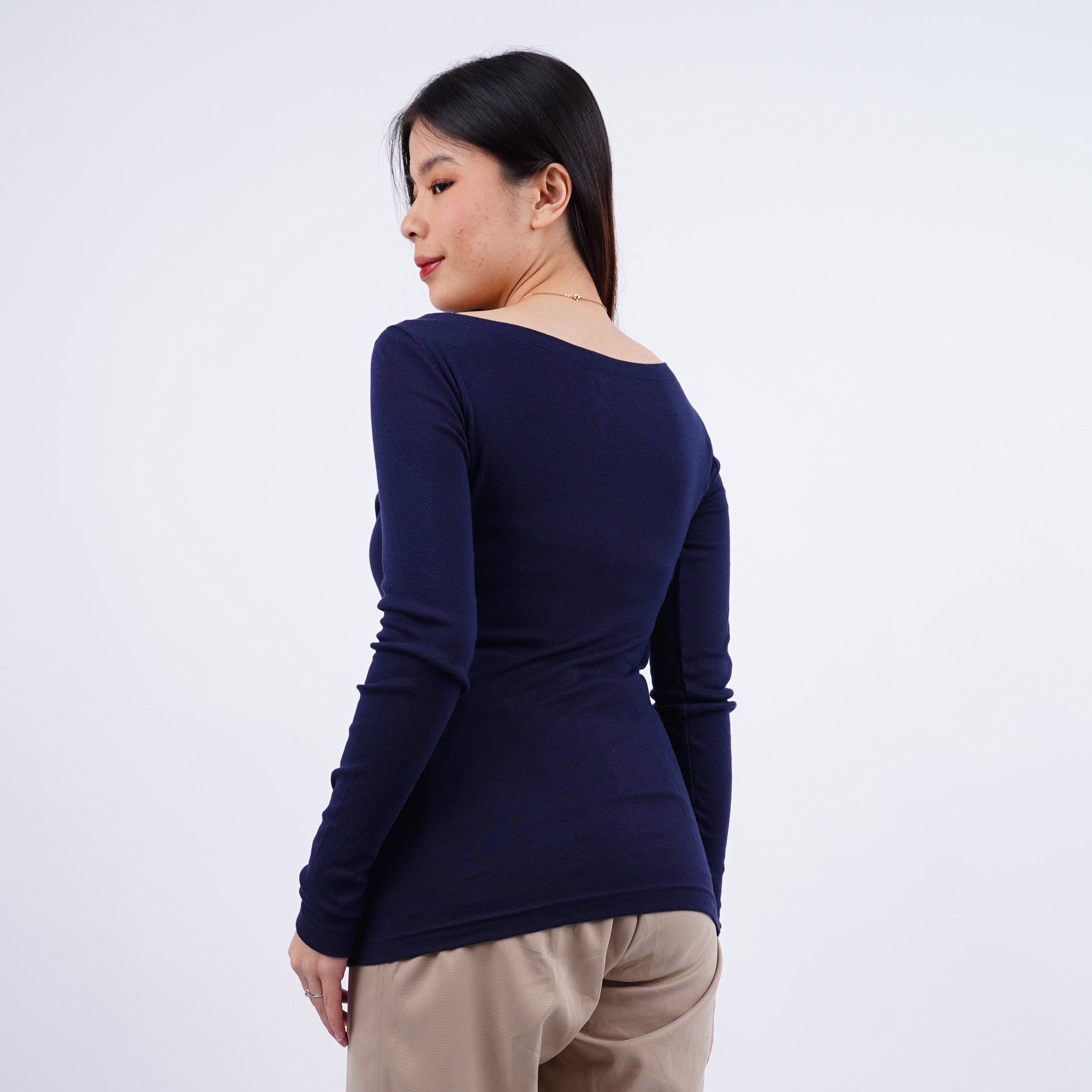 Kaos Wanita Lengan Panjang Model Flat Neck [CG-ONTL 04]