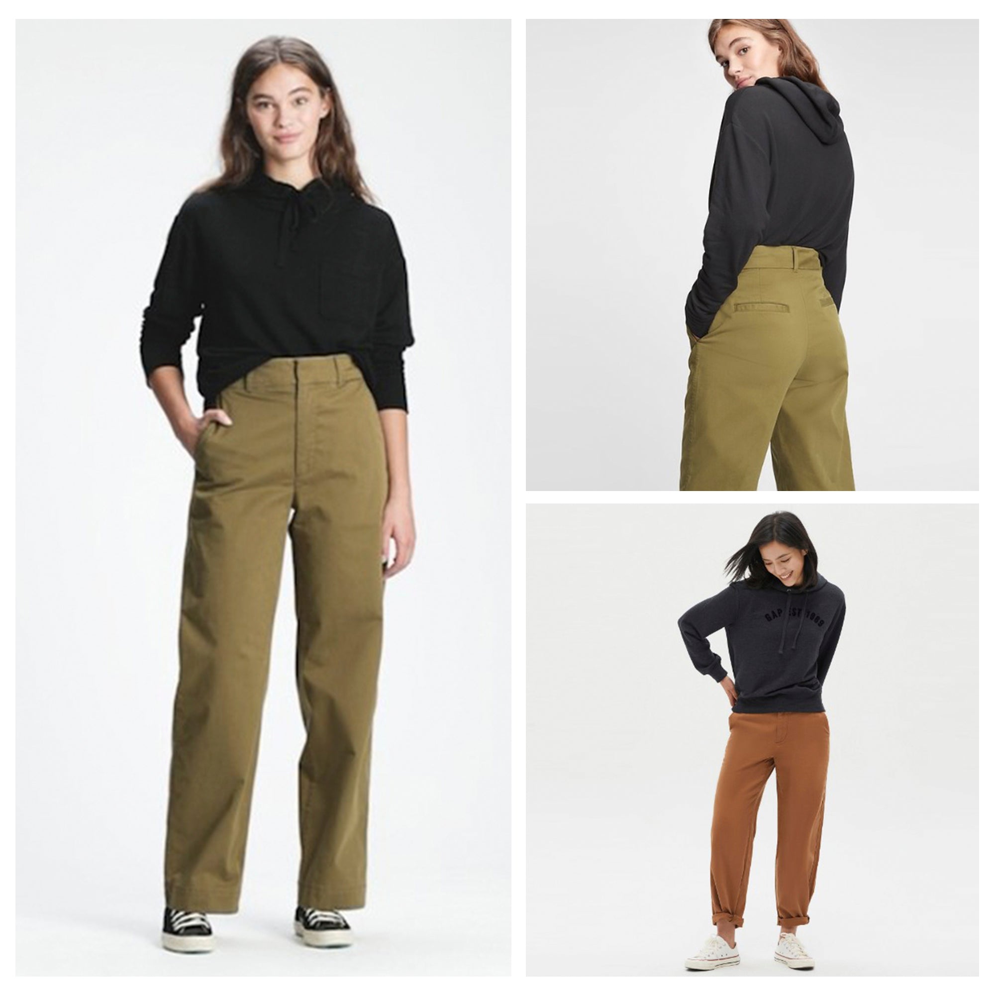 Celana Wanita - High Rise Barrel Khaki Pants [MO-GPWL 02]