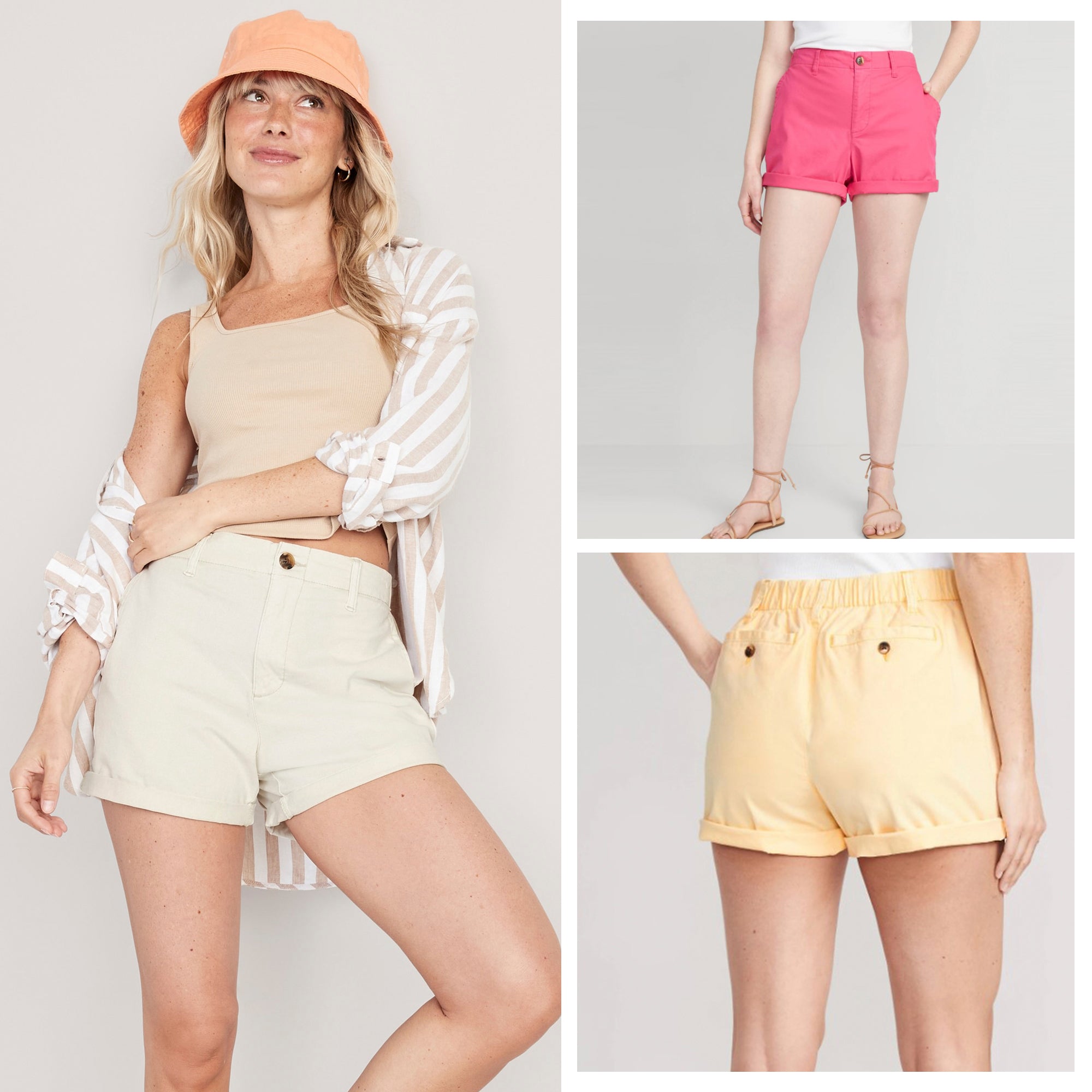 Celana Pendek Wanita - High-Waisted  Pull-On Chino [MO-ONS 03]