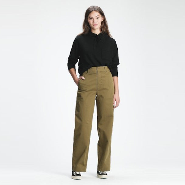 Celana Wanita - High Rise Barrel Khaki Pants [MO-GPWL 02]