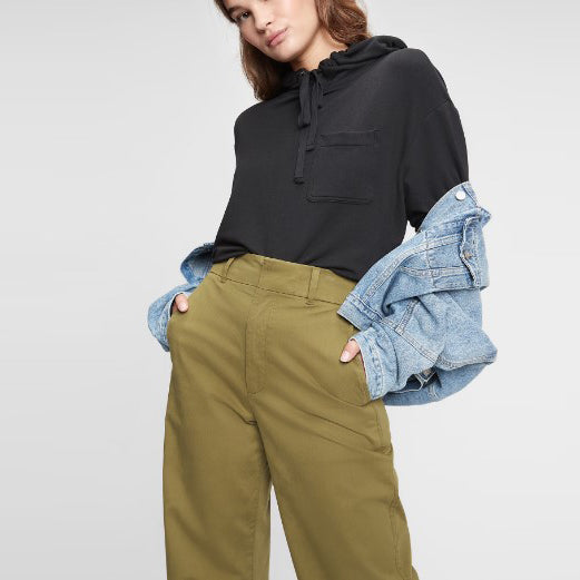 Celana Wanita - High Rise Barrel Khaki Pants [MO-GPWL 02]