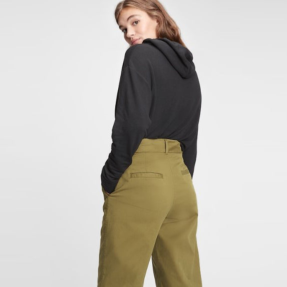 Celana Wanita - High Rise Barrel Khaki Pants [MO-GPWL 02]