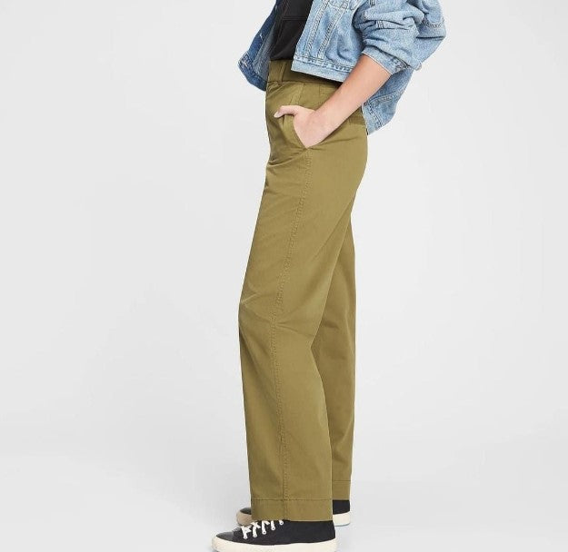 Celana Wanita - High Rise Barrel Khaki Pants [MO-GPWL 02]