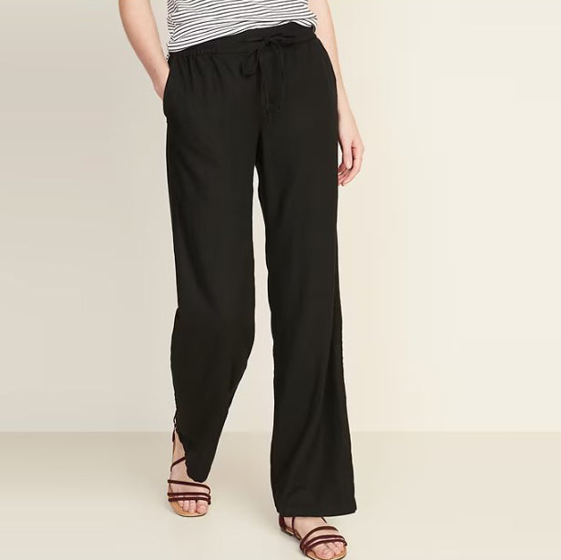 Celana Wanita - High Waisted Linen Blend Wide Leg [MO-OWP 02]