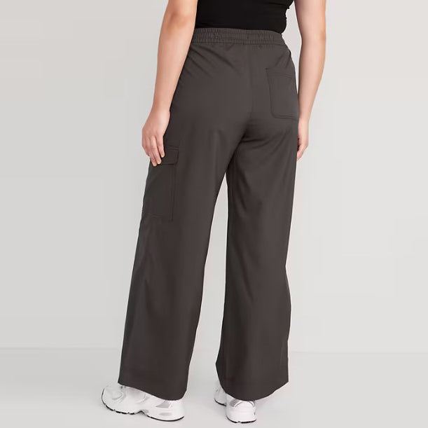 Celana Cargo Wanita - Wide Leg High Waisted Stretch [MO-OWP 05]