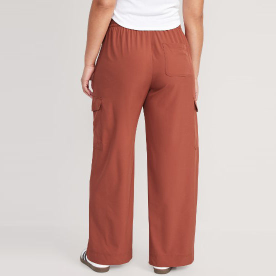 Celana Cargo Wanita - Wide Leg High Waisted Stretch [MO-OWP 05]