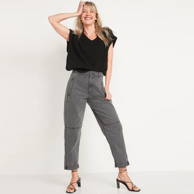 Celana Wanita - High Waist Slouchy Balloon Workwear Pants [MO-OWP 03]