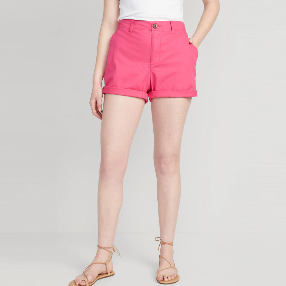 Celana Pendek Wanita - High-Waisted  Pull-On Chino [MO-ONS 03]