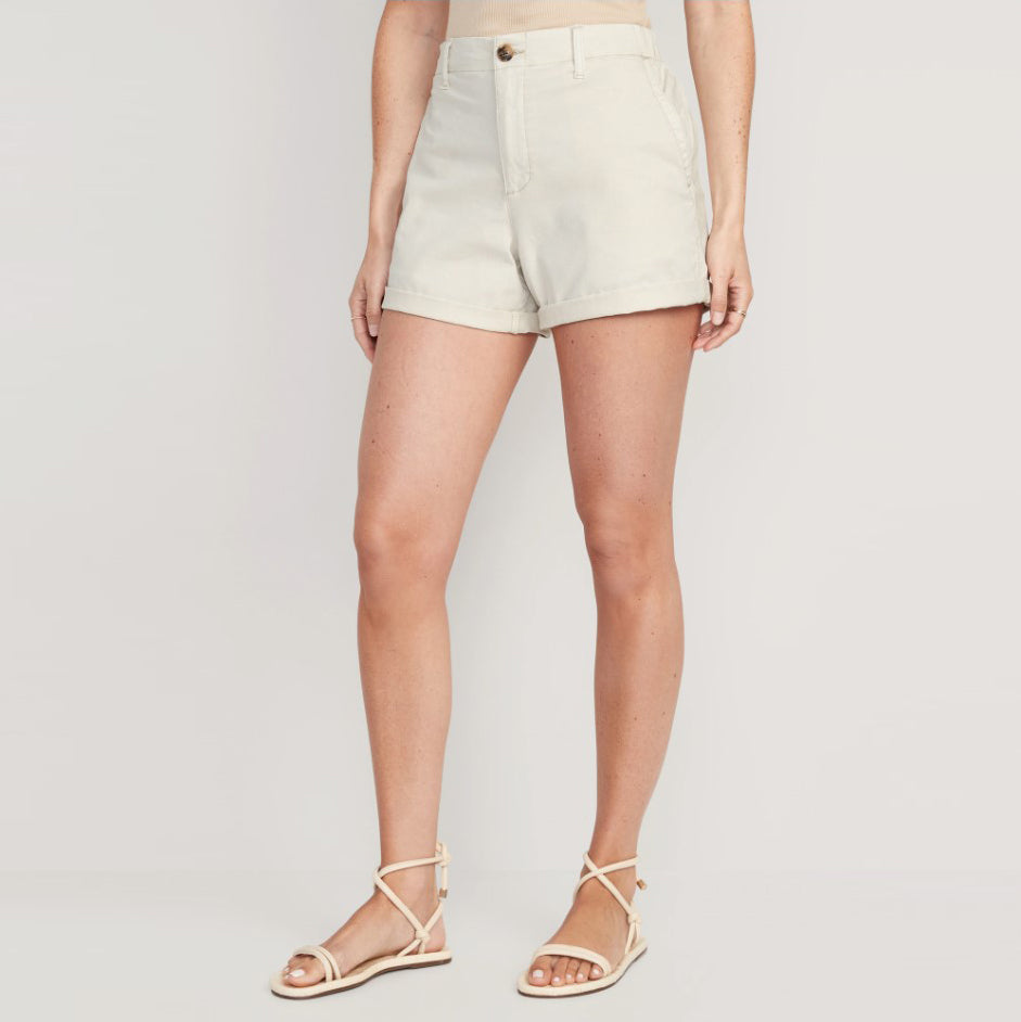 Celana Pendek Wanita - High-Waisted  Pull-On Chino [MO-ONS 03]