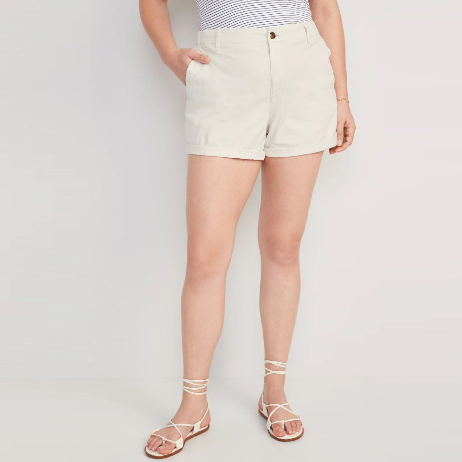 Celana Pendek Wanita - High-Waisted  Pull-On Chino [MO-ONS 03]