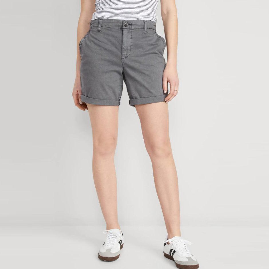 Celana Pendek Wanita - High-Waisted  Pull-On Chino [MO-ONS 03]