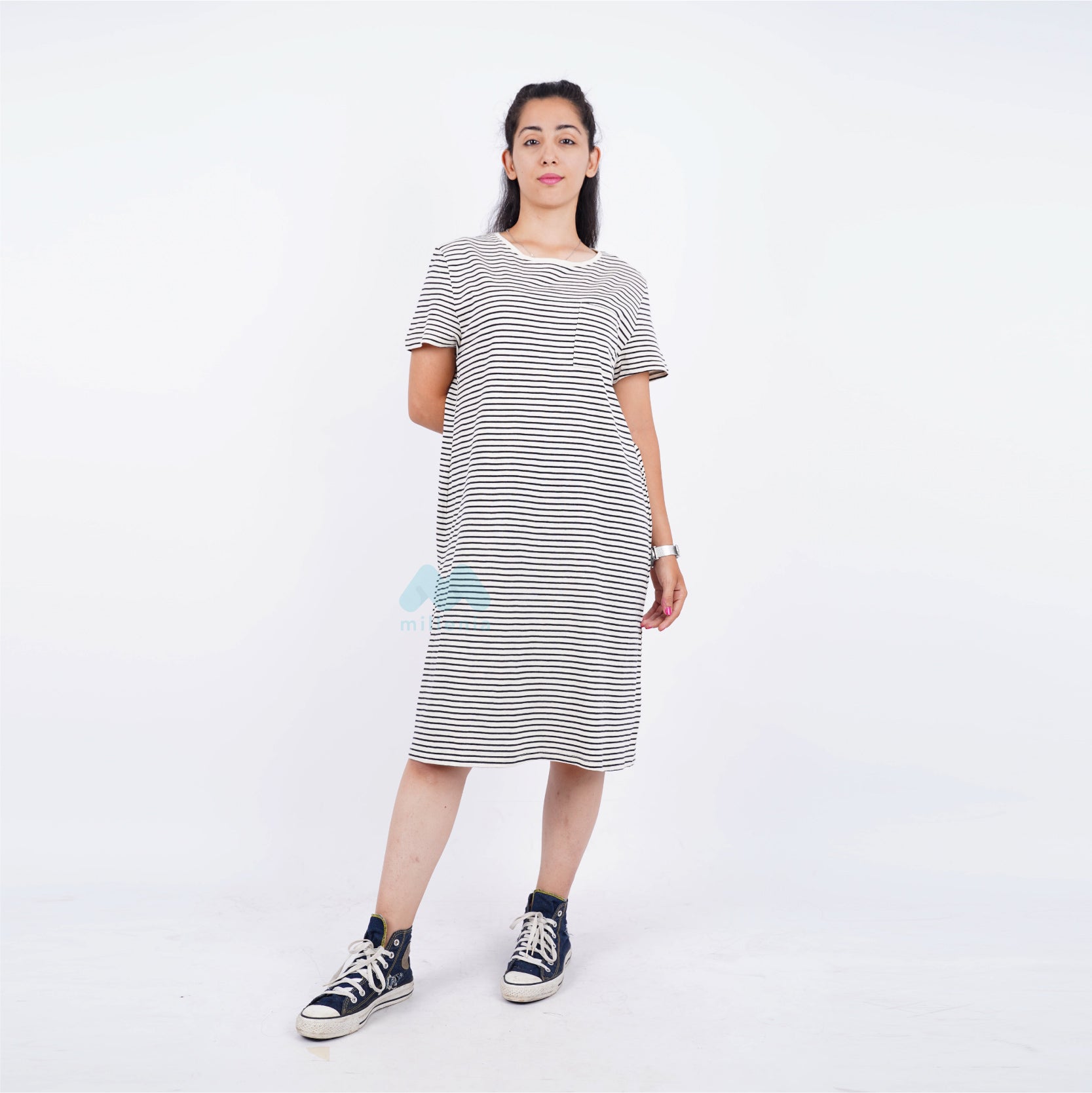 Dress Striped Lengan Pendek 3 Warna (MO-DIPD 01)