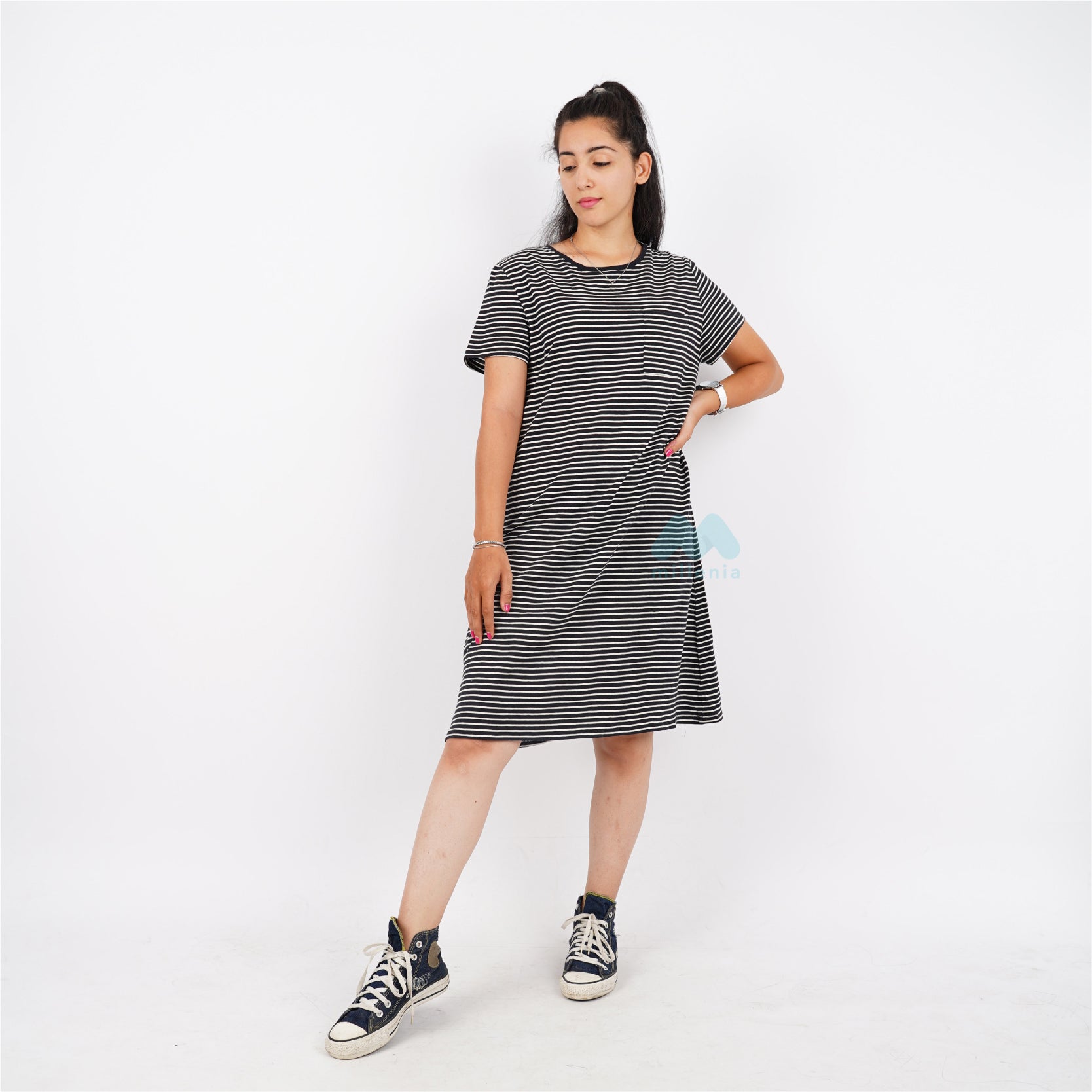 Dress Striped Lengan Pendek 3 Warna (MO-DIPD 01)