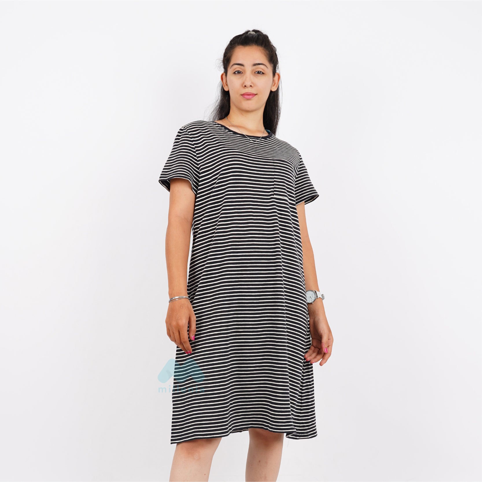 Dress Striped Lengan Pendek 3 Warna (MO-DIPD 01)