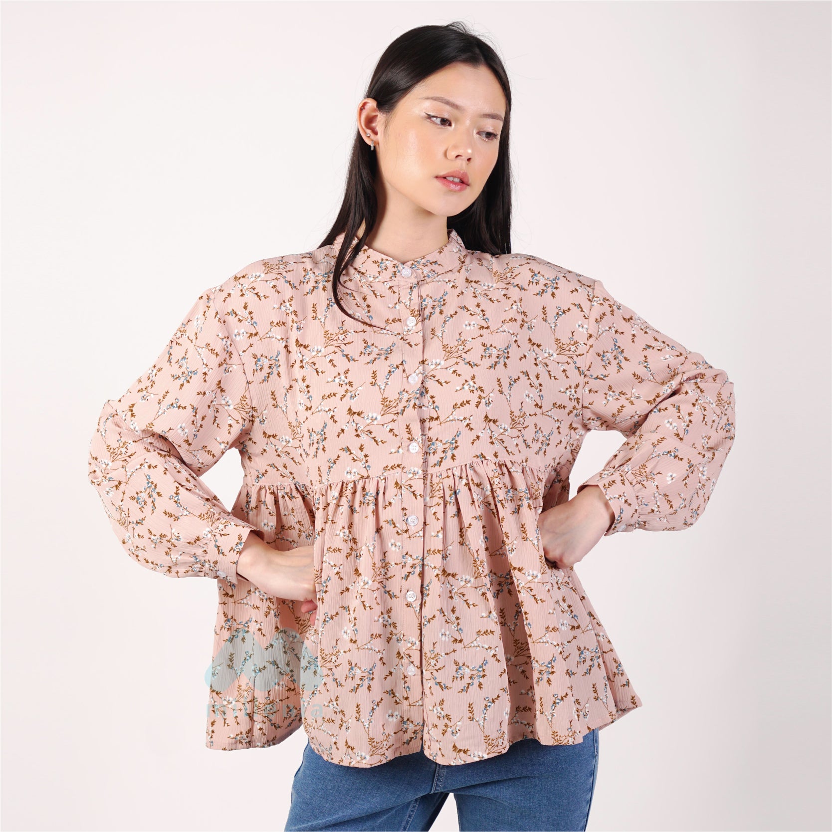 Millenia Emily Floral Blouse [MYBLS 13C]