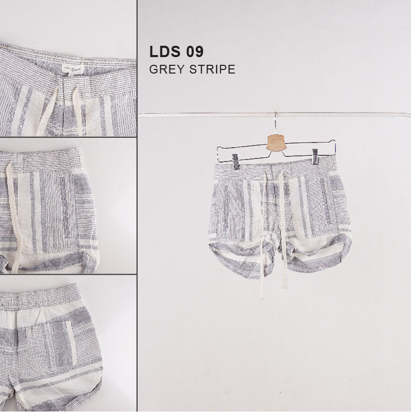 Celana Pendek Wanita - Grey Stripe Short Pant (LDS 09)
