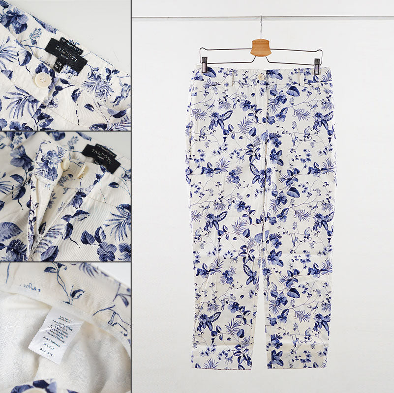 Celana Wanita - Women Big Size Crop Ivory Floral [TBW 01]