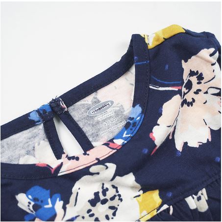 Dress Anak Perempuan - Perlum Navy Floral Long Sleeve Dress [CG-OGD 05]