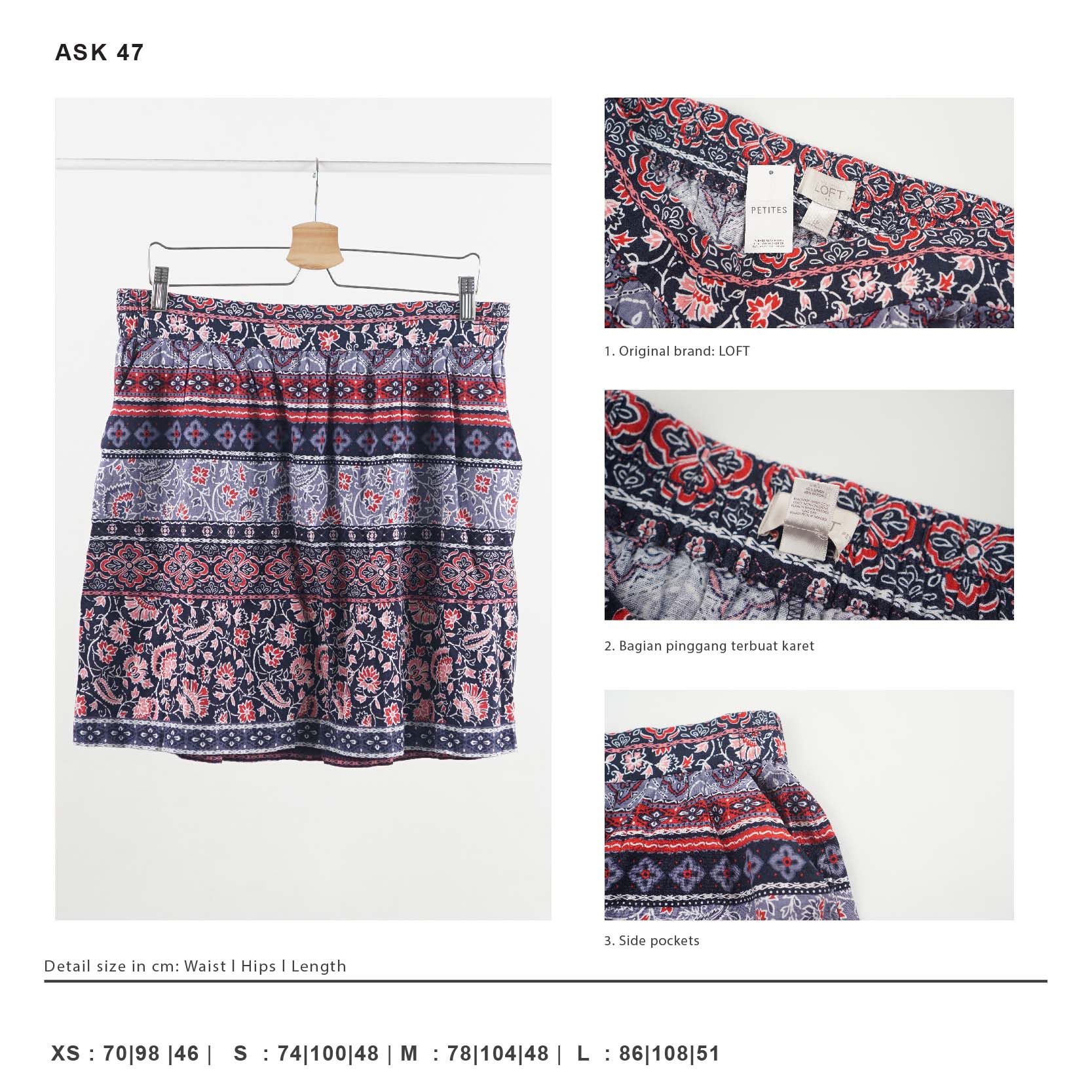 Rok Pendek Wanita - Women Skirt Red Floral [ASK 47]