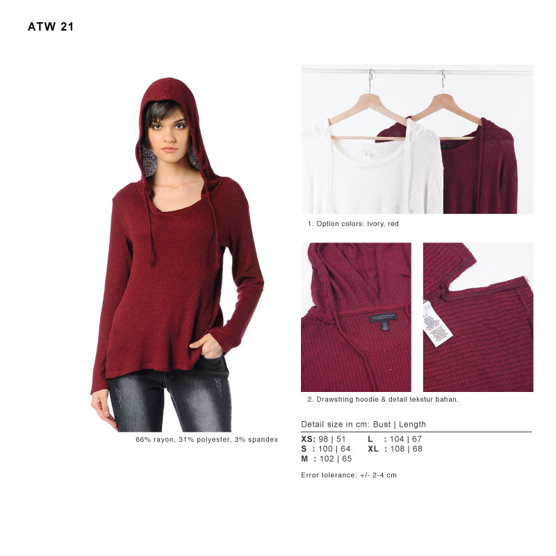 Sweater Wanita - Kadin Sweatshirt with Hoodie Cap (ATW 21)