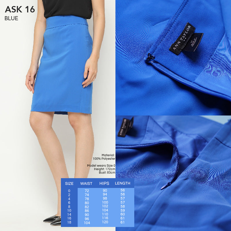 Rok Wanita Branded - Blue Polyester Office Skirt - [ASK 16]