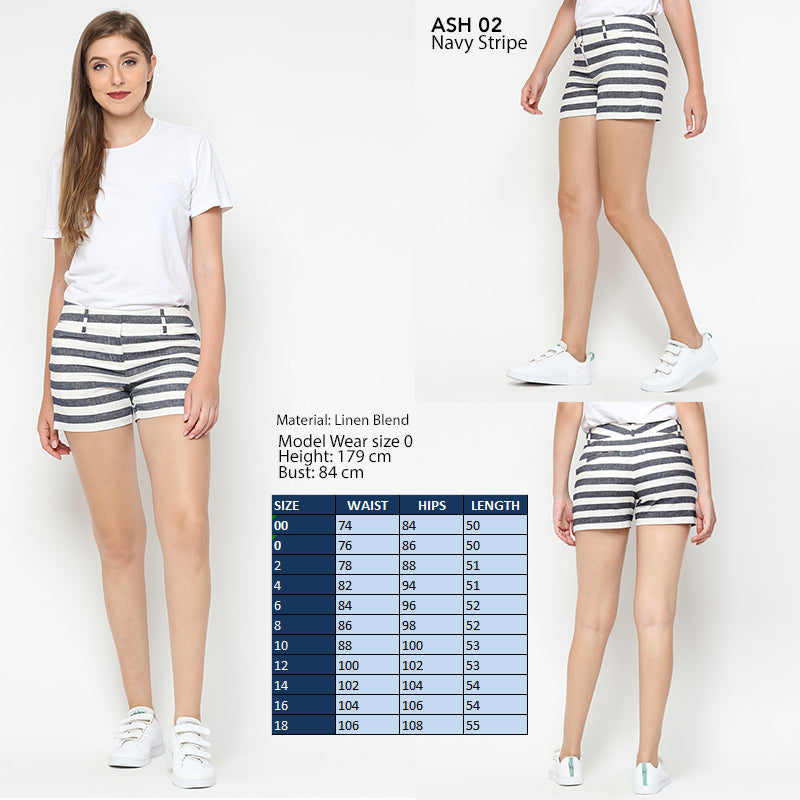 Celana Pendek Wanita - Women navy stripe pant [ASH 02]