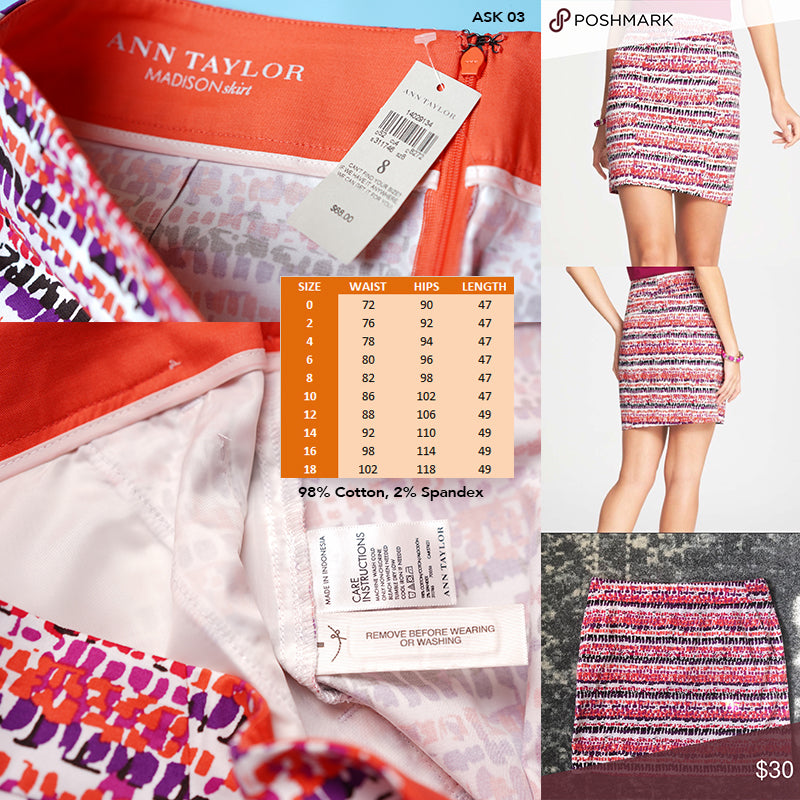 Rok Wanita Branded - Woodblock Stripe Madison Skirt [ASK 03]
