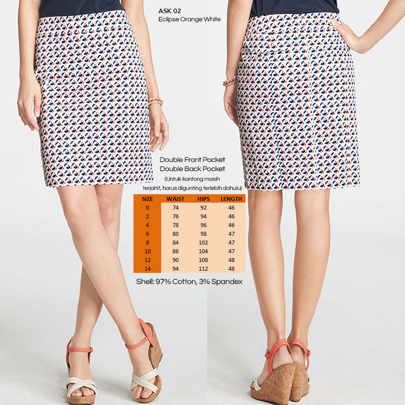 Rok Wanita- Madison Eclipse White Pencil Skirt [ASK 02]
