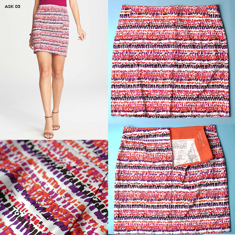 Rok Wanita Branded - Woodblock Stripe Madison Skirt [ASK 03]