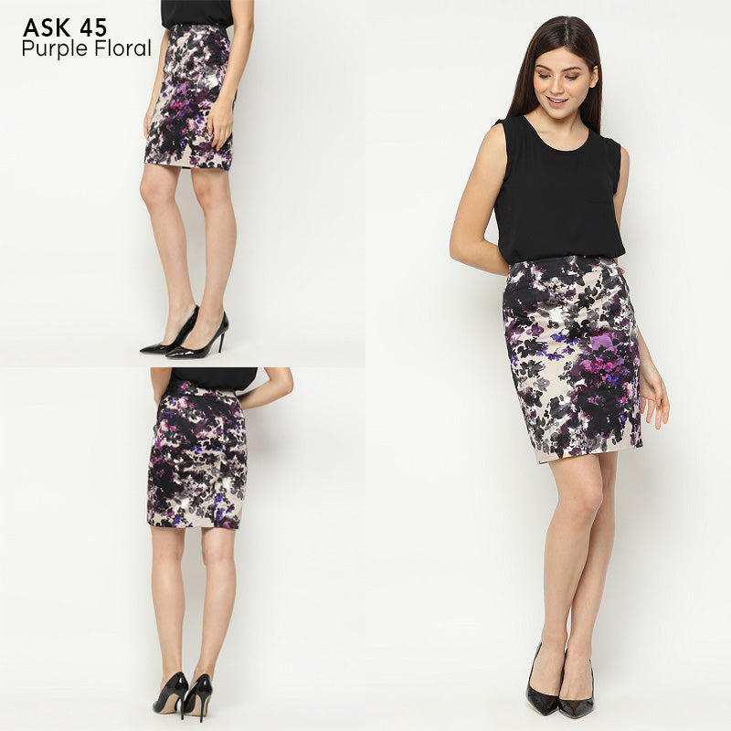 Rok Wanita - Purple Floral [ASK 45]
