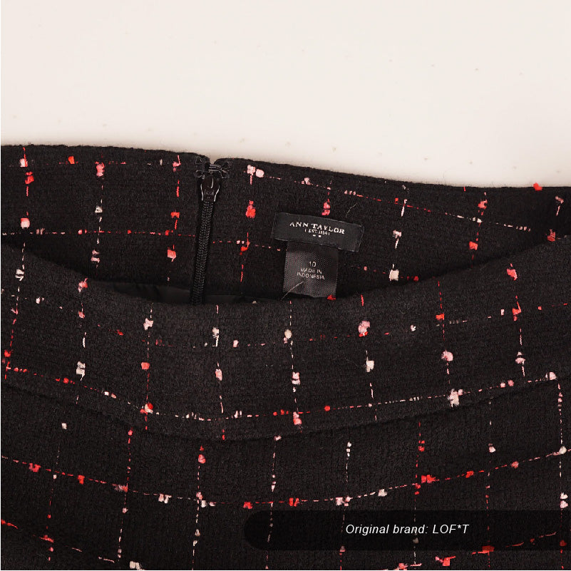 Rok Wanita - Black Red Plaid Skirt (ASK 75)