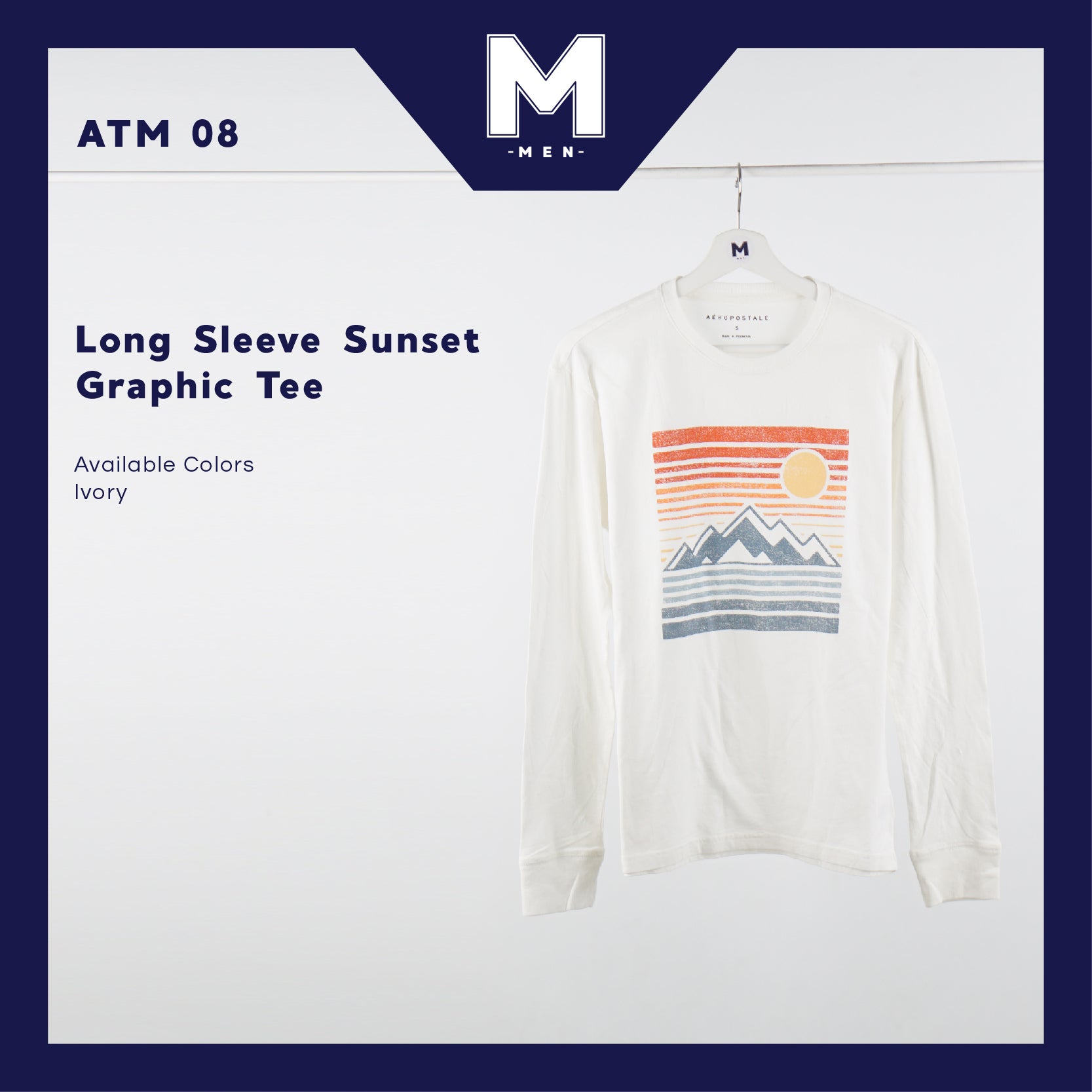 Kaos Pria Lengan Panjang Warna Putih (ATM 08)