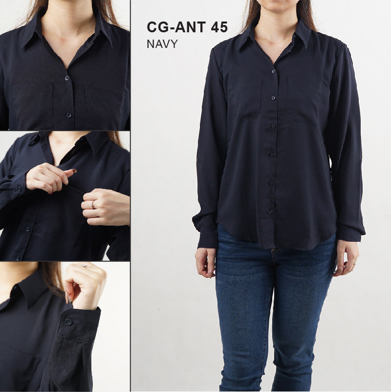 Kemeja wanita - Double pocket full button shirt (CG-ANT 45)