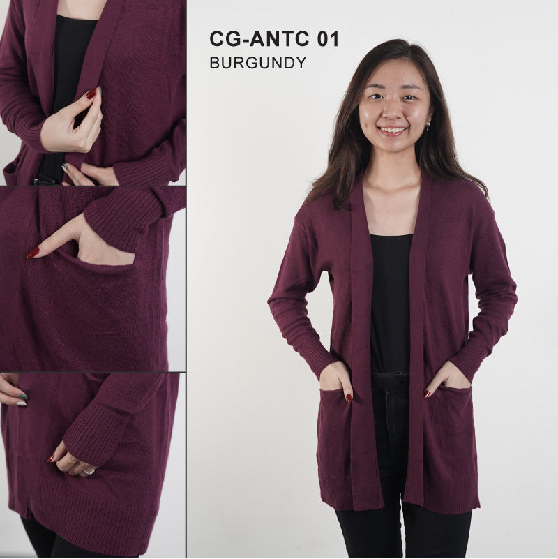 Cardigan Wanita Knit Motif Polos [CG-ANTC 01]