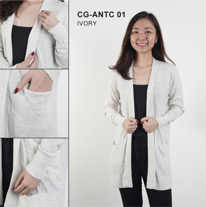 Cardigan Wanita Knit Motif Polos [CG-ANTC 01]