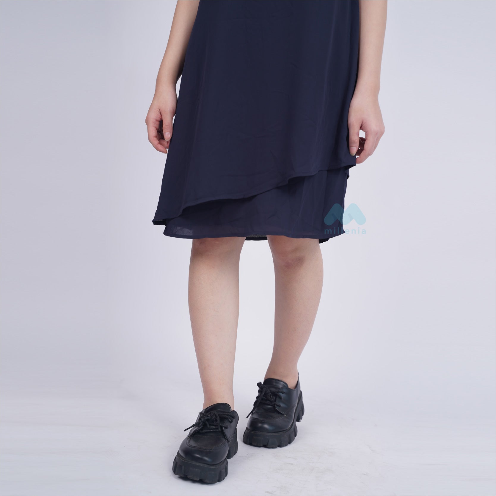 Dress Wanita Casual sleeveless Motif Polos [CG-EDCD 08]