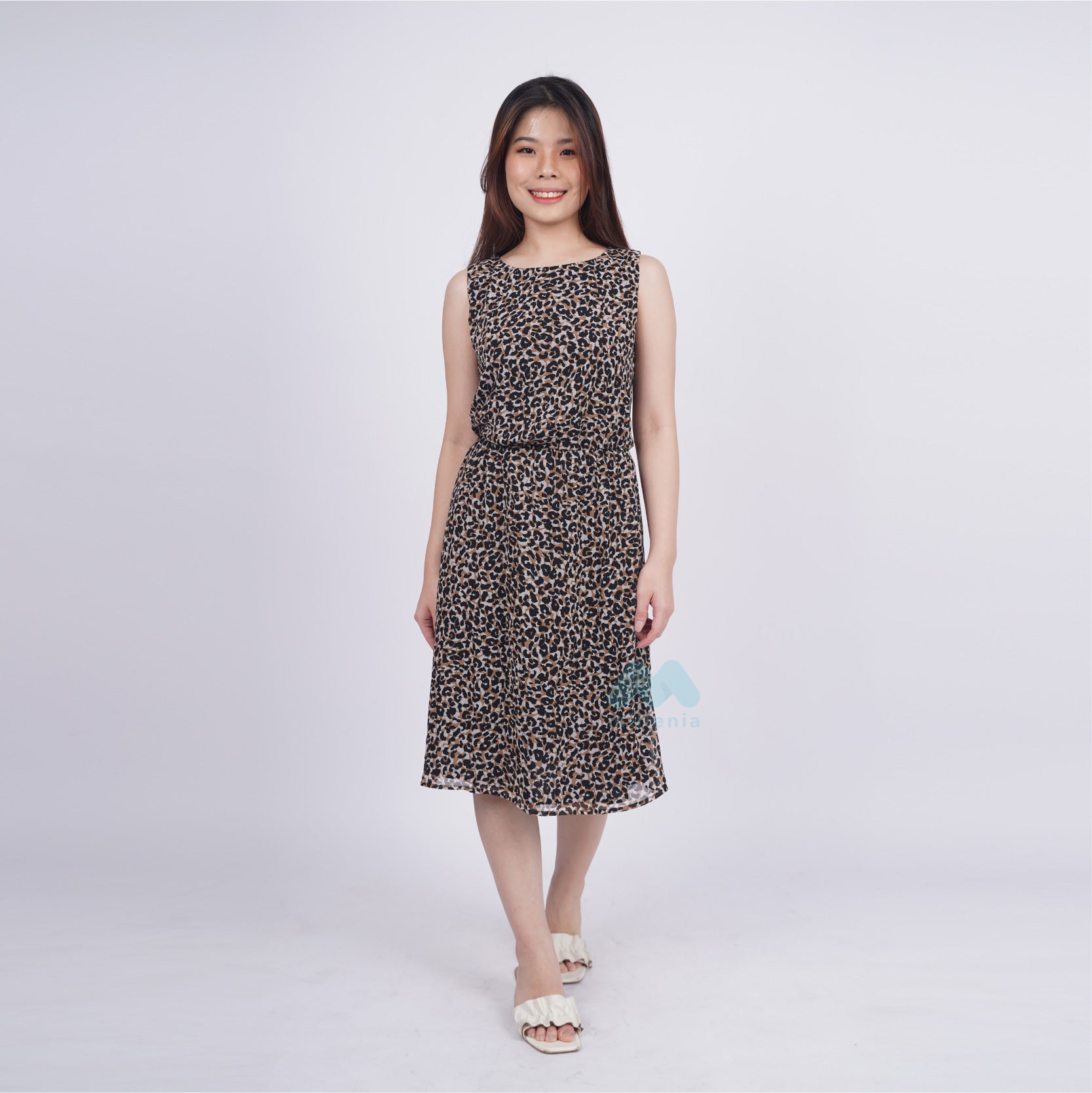 Dress Wanita Casual Tanpa Lengan Model Midi  [CG-EDCD 18]