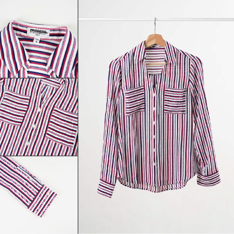 Kemeja Wanita - Women Portofino Vneck Double Pocket Shirt (CG-EXS 06)