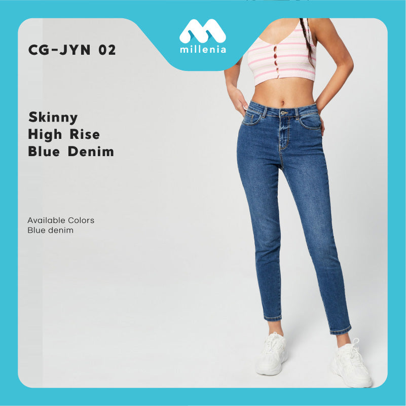 Celana Jeans Wanita Skinny High Rise Blue Denim Jeans (CG-JYN 02)