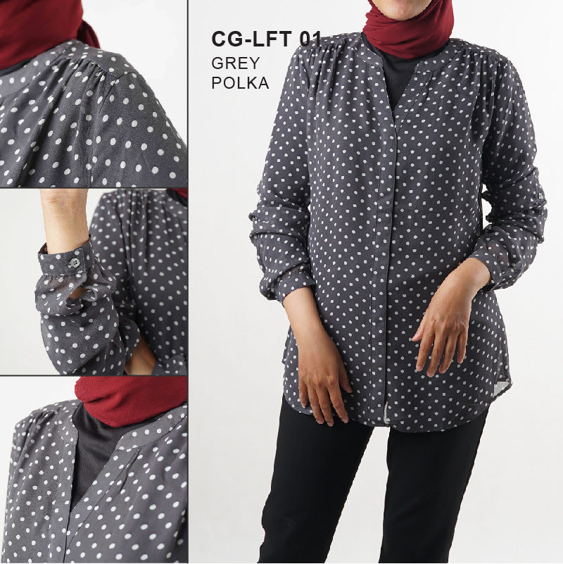 Blouse wanita - Chiffon pullover full length blouse (CG-LFT 01)