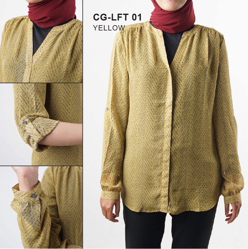 Blouse wanita - Chiffon pullover full length blouse (CG-LFT 01)