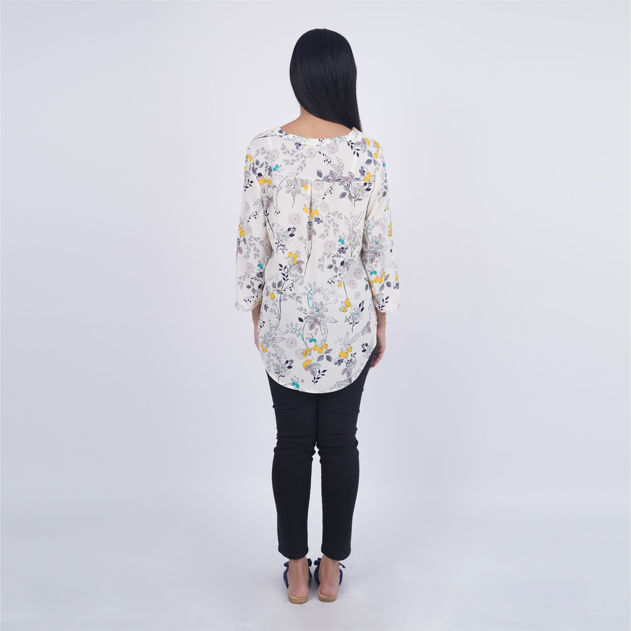 Blouse Wanita Lengan 7/8  Motif Polos & Floral [CG-MAU 02]