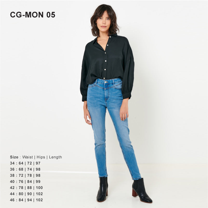 Celana Jeans Wanita-Skinny High Waist Cropped Jeans [CG-MON 05]