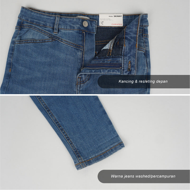 Celana Jeans Wanita-Skinny High Waist Cropped Jeans [CG-MON 05]