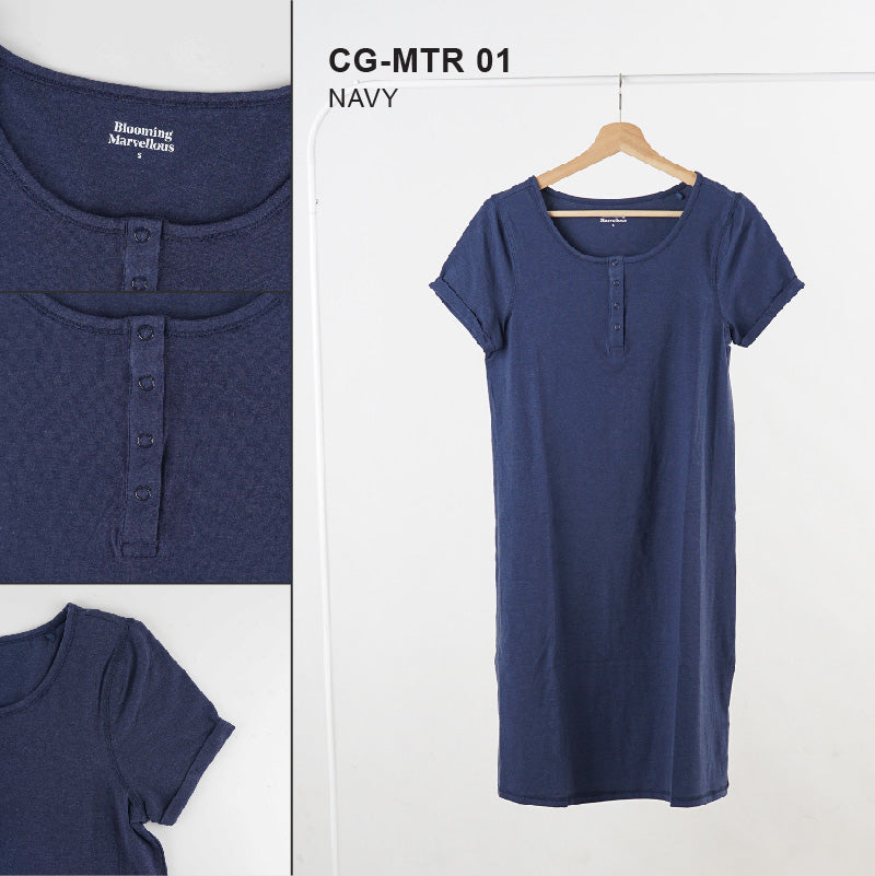 Dress Wanita Hamil - Nursing Maternity Night Dress Cotton (CG-MTR 01)